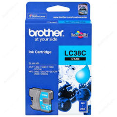 BROTHER LC38C CYAN INK CARTRIDGE