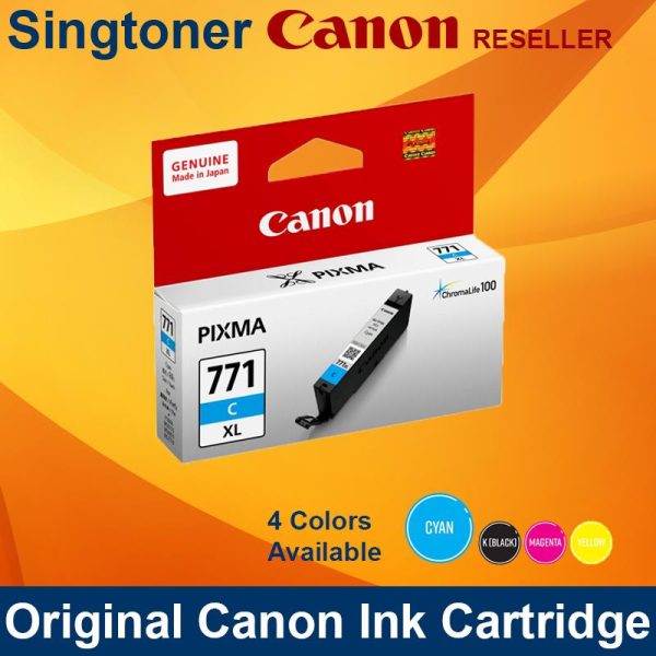 Canon CLI771XL Cyan Ink Tank, 10.8ml, 2k, Pixma MG5770 6870 7770