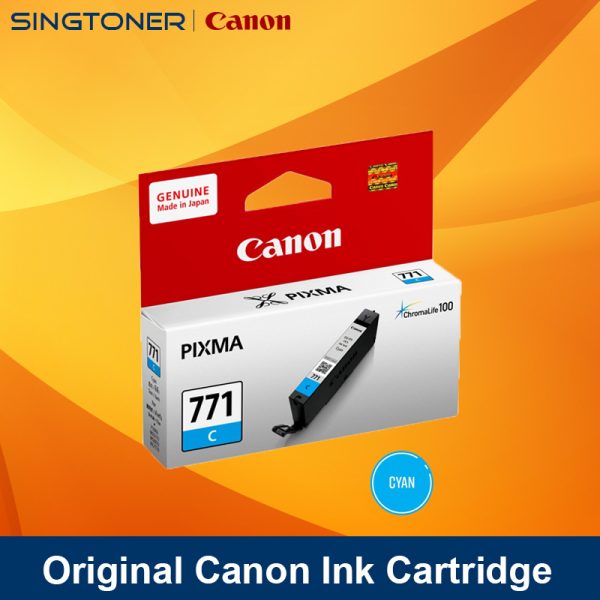Canon CLI771 Cyan Ink Tank, 6.5ml, Pixma MG5770 6870 7770