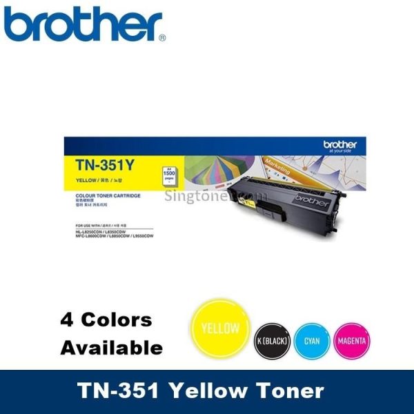 BROTHER HL8350/L8600/L8850/L9550 TN351YELLOW TONER CARTRIDGE YIELD 1.5K