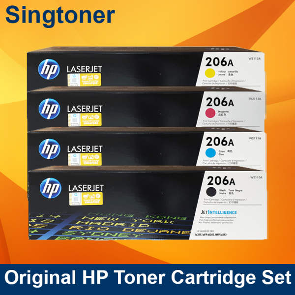 [Original] HP 206A ( W2110A / W2111A / W2113A / W2112A ) Black Cyan Magenta Yellow LaserJet Toner Cartridge for M255dw M255nw M283fdn M283fdw 206