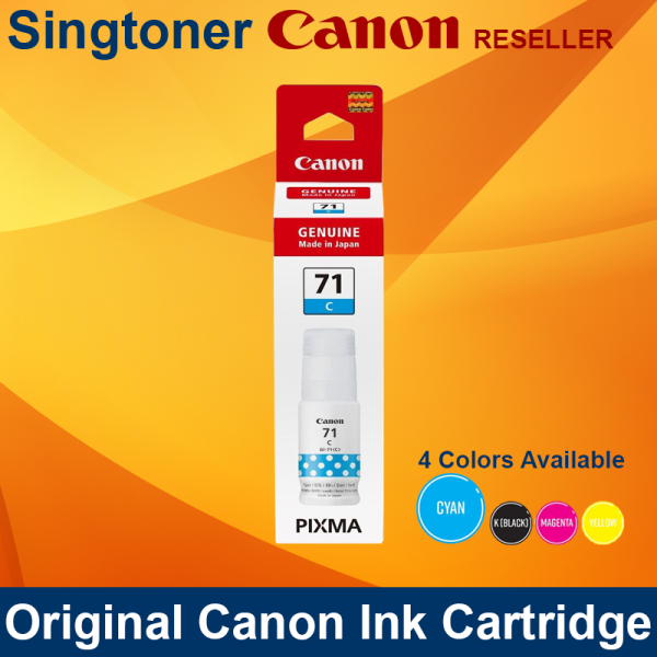 [Original] Canon 71 Pigment Black Cyan Magenta Yellow Refill Ink Bottles for Canon PIXMA G2020 2020 G1020 1020 G3060 3060 G3020 3020 GI-71 GI 71 GI71