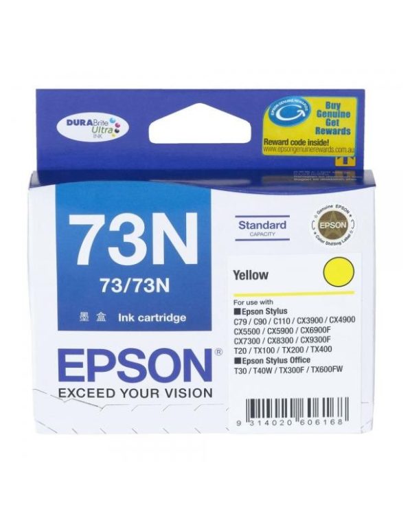 [Original] Epson 73N Black Cyan Magenta Yellow Ink for Stylus C79 C90 C110 CX3900 CX5500 CX5900 CX6900f FX7300 CX8300 CX9300f T10 T11 T13 T20e TX100 TX101 TX110 TX11 TX121 TX200 TX210 TX220 TX400 TX550w T30 TX300f TX510fn