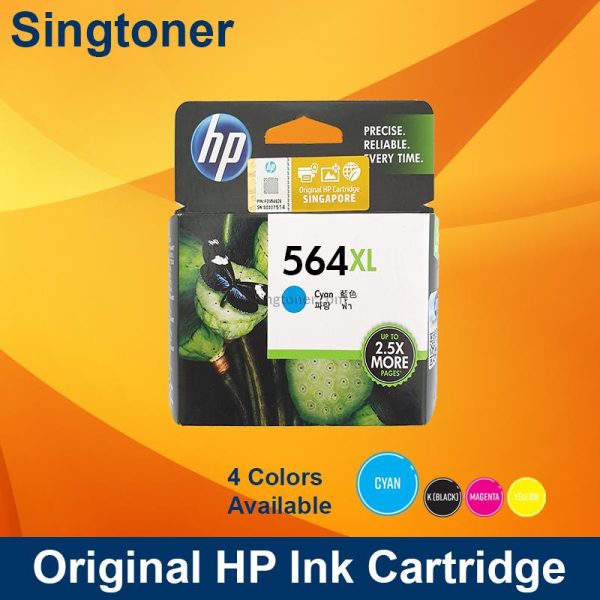 HP 564XL Cyan Ink Cartridge, 750 PAGES