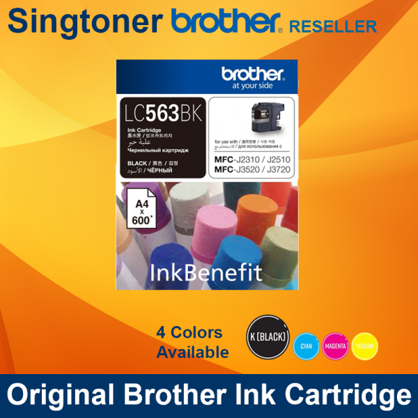 Brother LC-563BK Black Ink Cartridge MFC-J2310 MFC-J2510 MFC-J3520 MFC-J3720