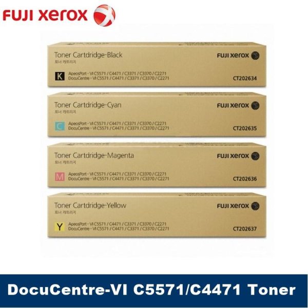 [Original] Fuji Xerox Black Cyan Magenta Yellow Toner  CT202634 CT202635 CT202636 CT202637 for ApeosPort-VI DocuCentre-VI C2271 C3370 C3371 C4471 C5571 C6671 C7771 ApeosPort-VII DocuCentre-VII C2273 C3372 C3373 C4473 C5573 C6673 C7773