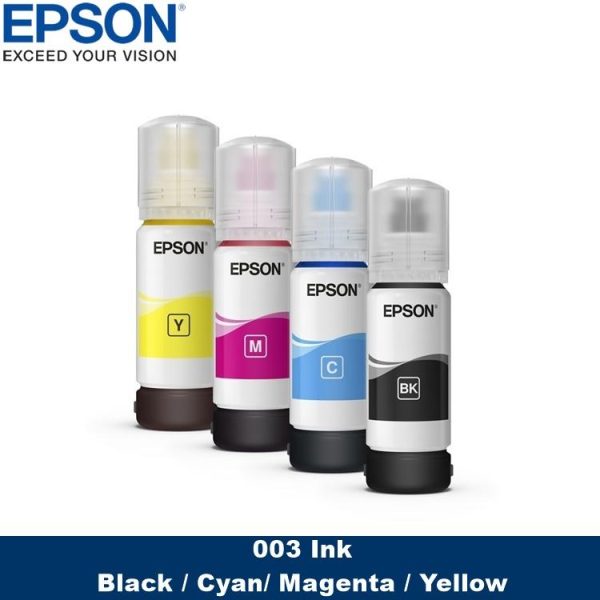 [Original] Epson 003  Black Cyan Magenta Yellow Ink Bottle for L3110 L3150 L3156 L5190 L5196 C13T00V100 C13T00V200 C13T00V300 C13T00V400