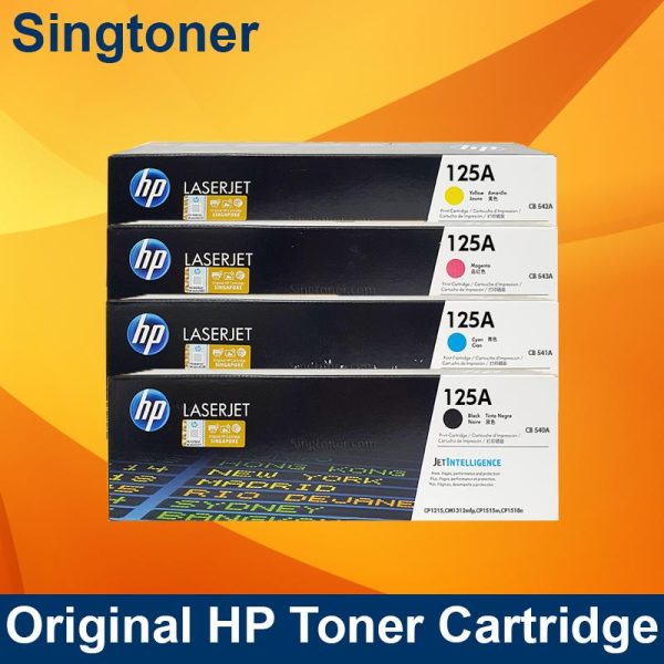 [Original] HP 125A ( CB540A CB541A CB542A CB543A ) Black Cyan Magenta Yellow Original Toner Cartridge for CP1215  CP1515n CP1217 CM1312 CM1312nfi Printer 125 A CB 540 A CB 541 A 542 543