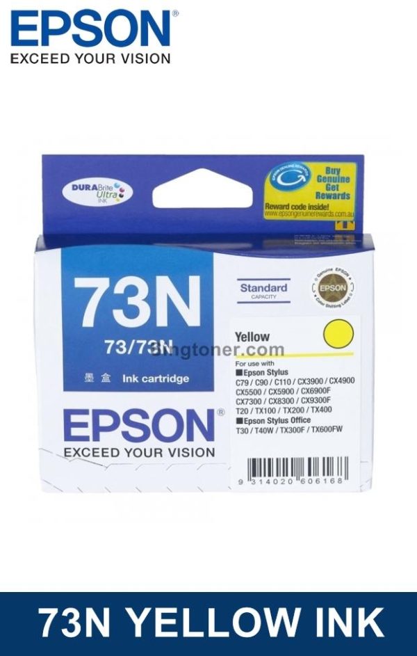 [Original] Epson 73N Black Cyan Magenta Yellow Ink for Stylus C79 C90 C110 CX3900 CX5500 CX5900 CX6900f FX7300 CX8300 CX9300f T10 T11 T13 T20e TX100 TX101 TX110 TX11 TX121 TX200 TX210 TX220 TX400 TX550w T30 TX300f TX510fn