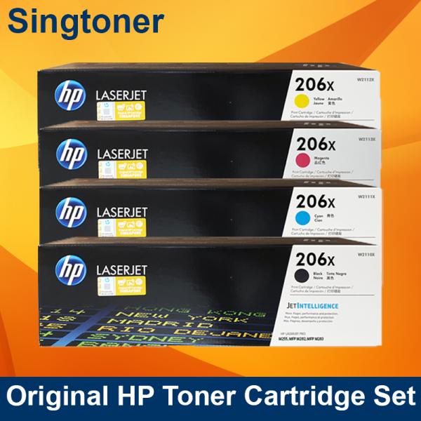 [Original] HP 206X ( W2110X / W2111X / W2113X / W2112X ) Black Cyan Magenta Yellow High Yield LaserJet Toner Cartridge for M255dw M255nw M283fdn M283fdw 206