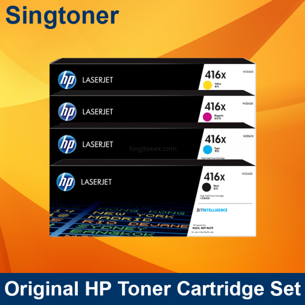 [Original] HP 416X Black Cyan Magenta Yellow Original LaserJet High Yield Toner Cartridge W2040X W2041X W2043X W2042X for HP Color LaserJet Pro M454dn M454dw M454nw MFP M479dw M479fdn M479fdw M479fnw M454 M479 454 479 416