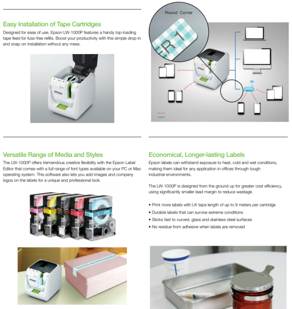 [Local Warranty] Epson LabelWorks LW-1000P Wi-Fi PC-Connectable Label Printer Printer lw1000p lw 1000p lw1000