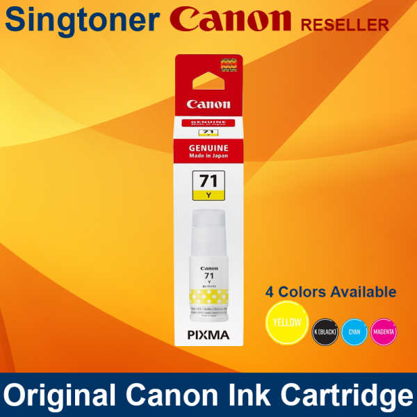 [Original] Canon 71 Pigment Black Cyan Magenta Yellow Refill Ink Bottles for Canon PIXMA G2020 2020 G1020 1020 G3060 3060 G3020 3020 GI-71 GI 71 GI71