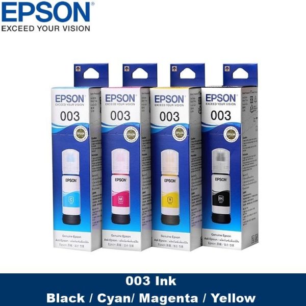 [Original] Epson 003  Black Cyan Magenta Yellow Ink Bottle for L3110 L3150 L3156 L5190 L5196 C13T00V100 C13T00V200 C13T00V300 C13T00V400