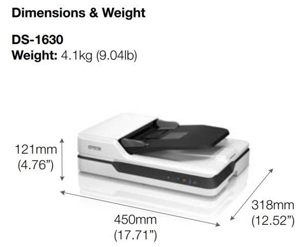 [Local Warranty] Epson DS-1630 Flatbed Color Document Scanner DS1630 ds 1630