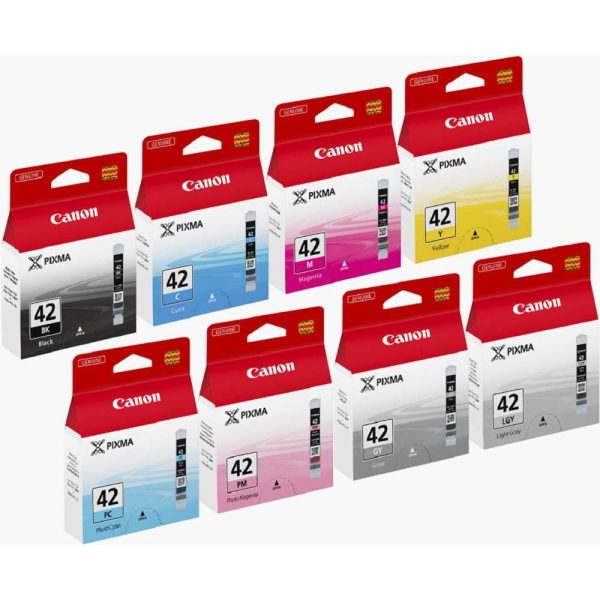 [Original] Canon CLI-42 CLI42 CLI 42 BK BLACK / PC PHOTO CYAN / C CYAN / PHOTO MAGENTA / MAGENTA / GRAY/ LIGHT GRAY / YELLOW INK FOR PIXMA PRO-100